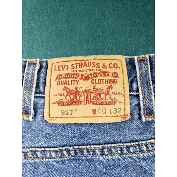 Levis 517 Jeans Size 40x32 Mens Blue Pants Stretch Denim Mid Rise Bootcut - Picture 13 of 14